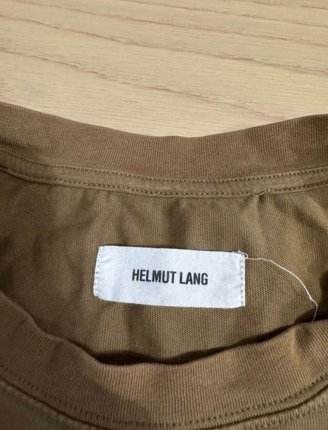 Helmut Lang Long Sleeve Shirt Size L Olive Green Cotton Thermal Top 4