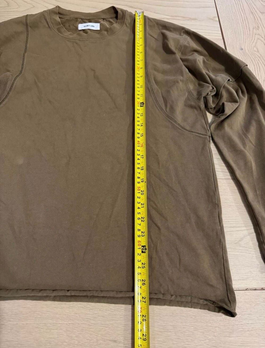 Helmut Lang Long Sleeve Shirt Size L Olive Green Cotton Thermal Top 8