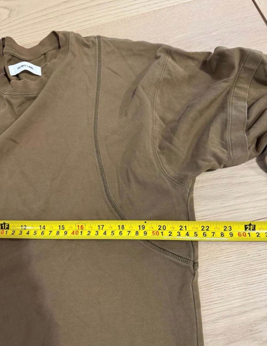 Helmut Lang Long Sleeve Shirt Size L Olive Green Cotton Thermal Top 9