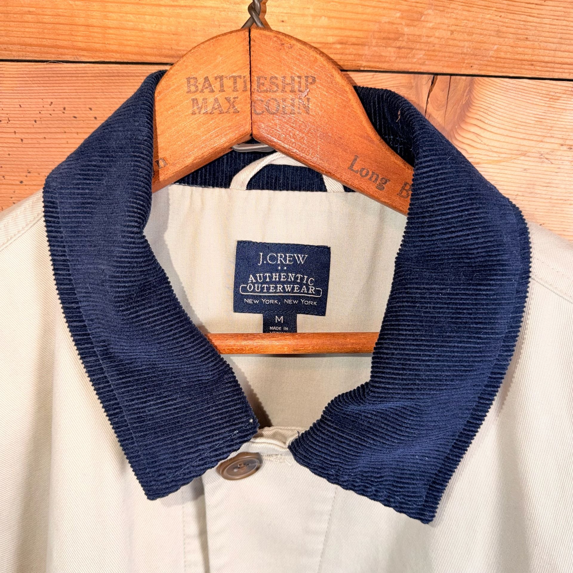 J.Crew Authentic Outerwear Barn Jacket Size M Navy Corduroy Collar 4