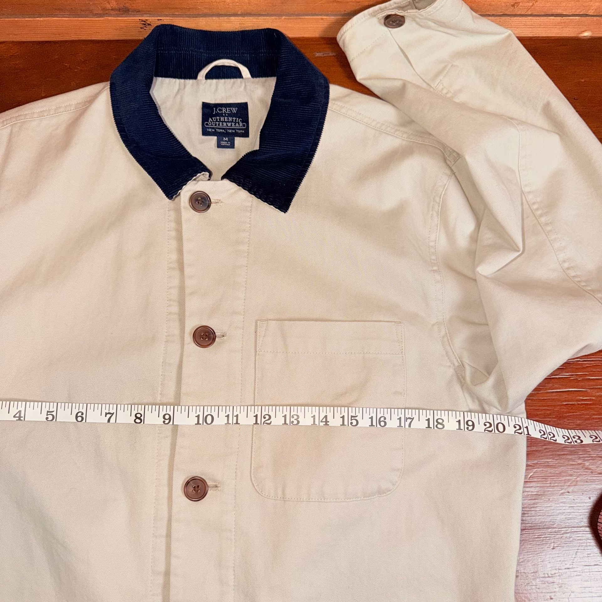 J.Crew Authentic Outerwear Barn Jacket Size M Navy Corduroy Collar 5