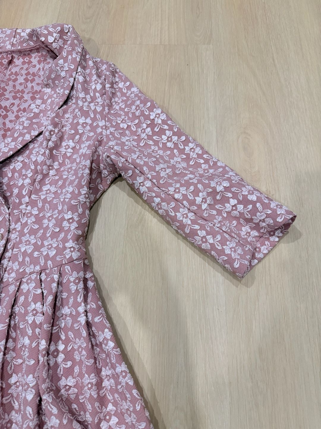 SHEIN Floral Blazer Dress Size L 40/42 8/10 Pink Double Breasted 5