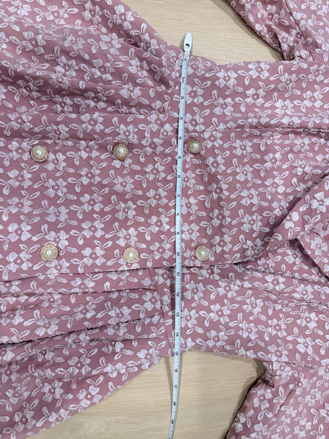 SHEIN Floral Blazer Dress Size L 40/42 8/10 Pink Double Breasted 9