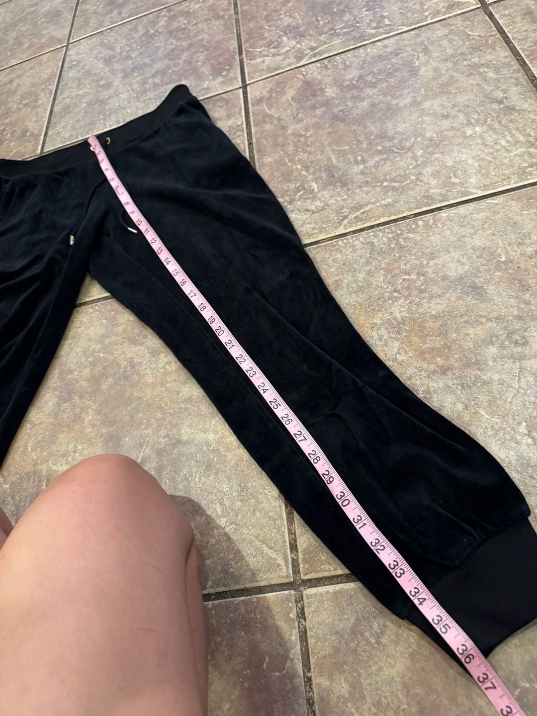 Juicy Couture Velour Jogger Sweatpants Size M Black 7