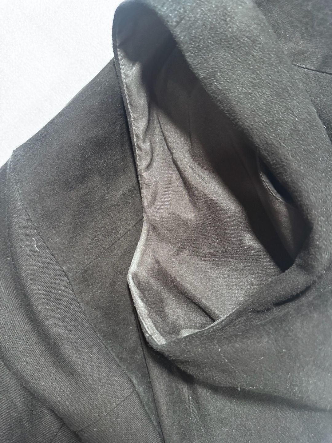 Theory Suede Combo Dress Size 4 Black Sleeveless Wool Blend 10