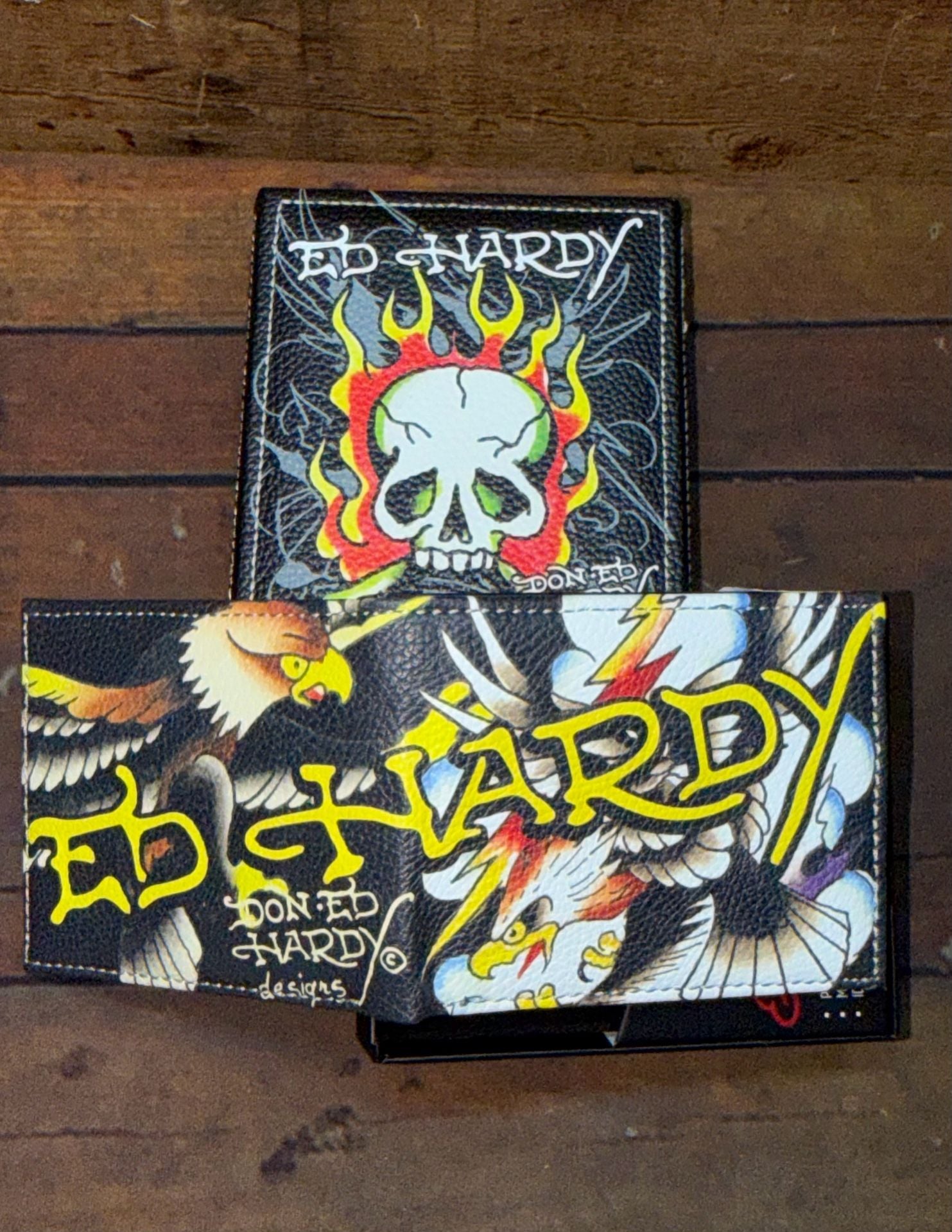 Ed Hardy Wallet And Box Set Skull Eagle Graphic 2