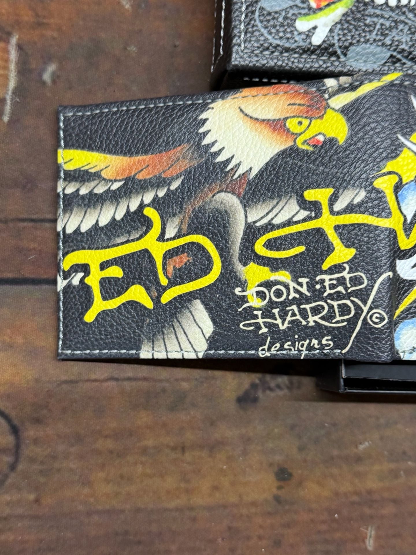 Ed Hardy Wallet And Box Set Skull Eagle Graphic 9