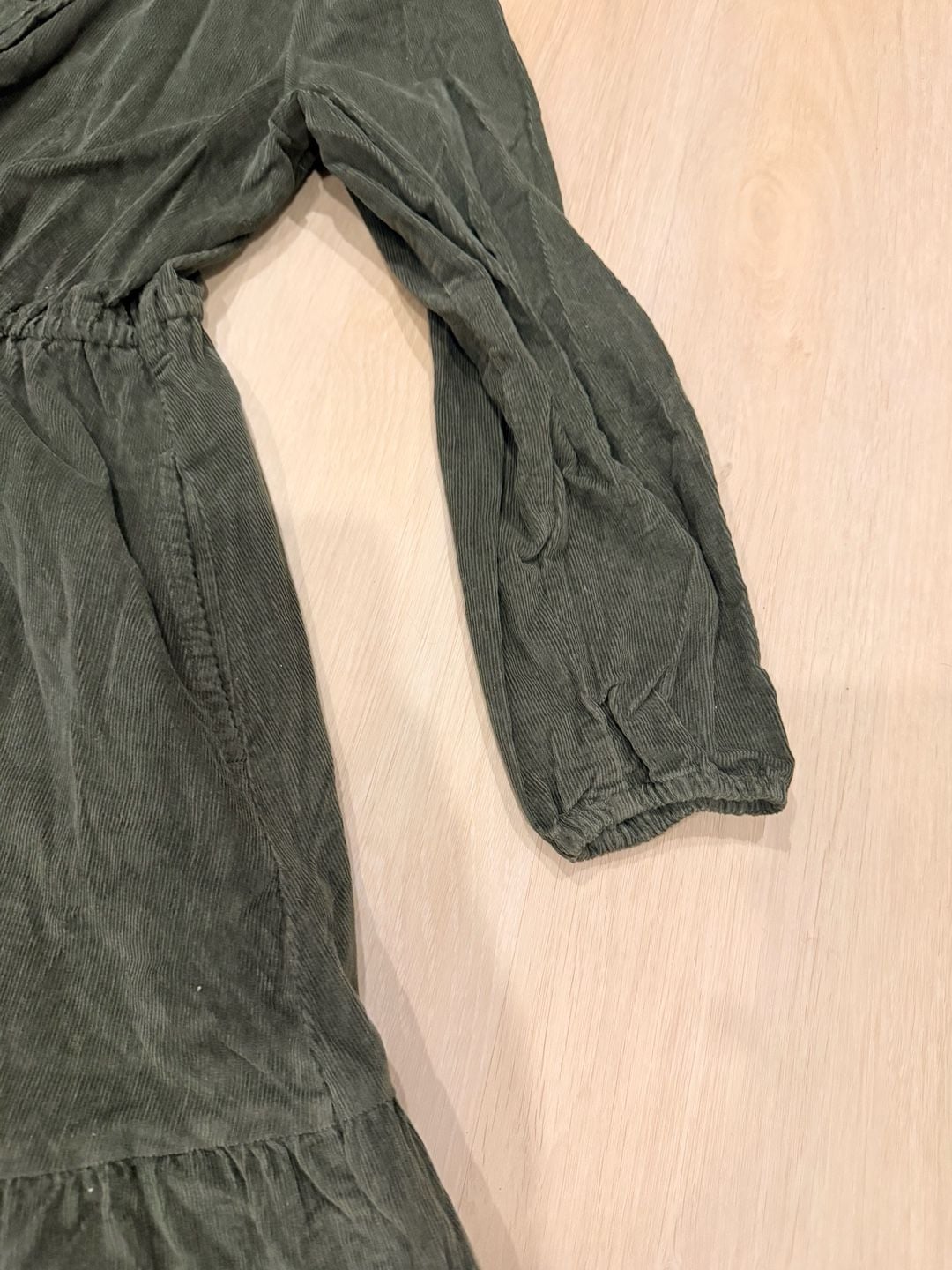 St John's Bay Corduroy Dress Size M Green Long Sleeve Tiered Midi 3
