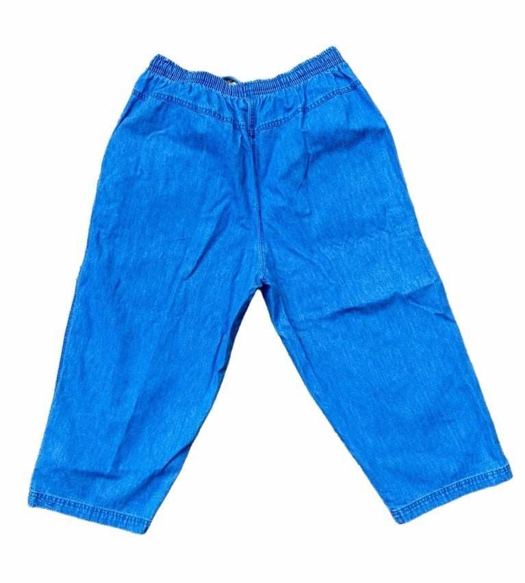 Vintage 90s Rock & Roll Jukebox Denim Pants Large Embroidered Elastic Waist USA 7