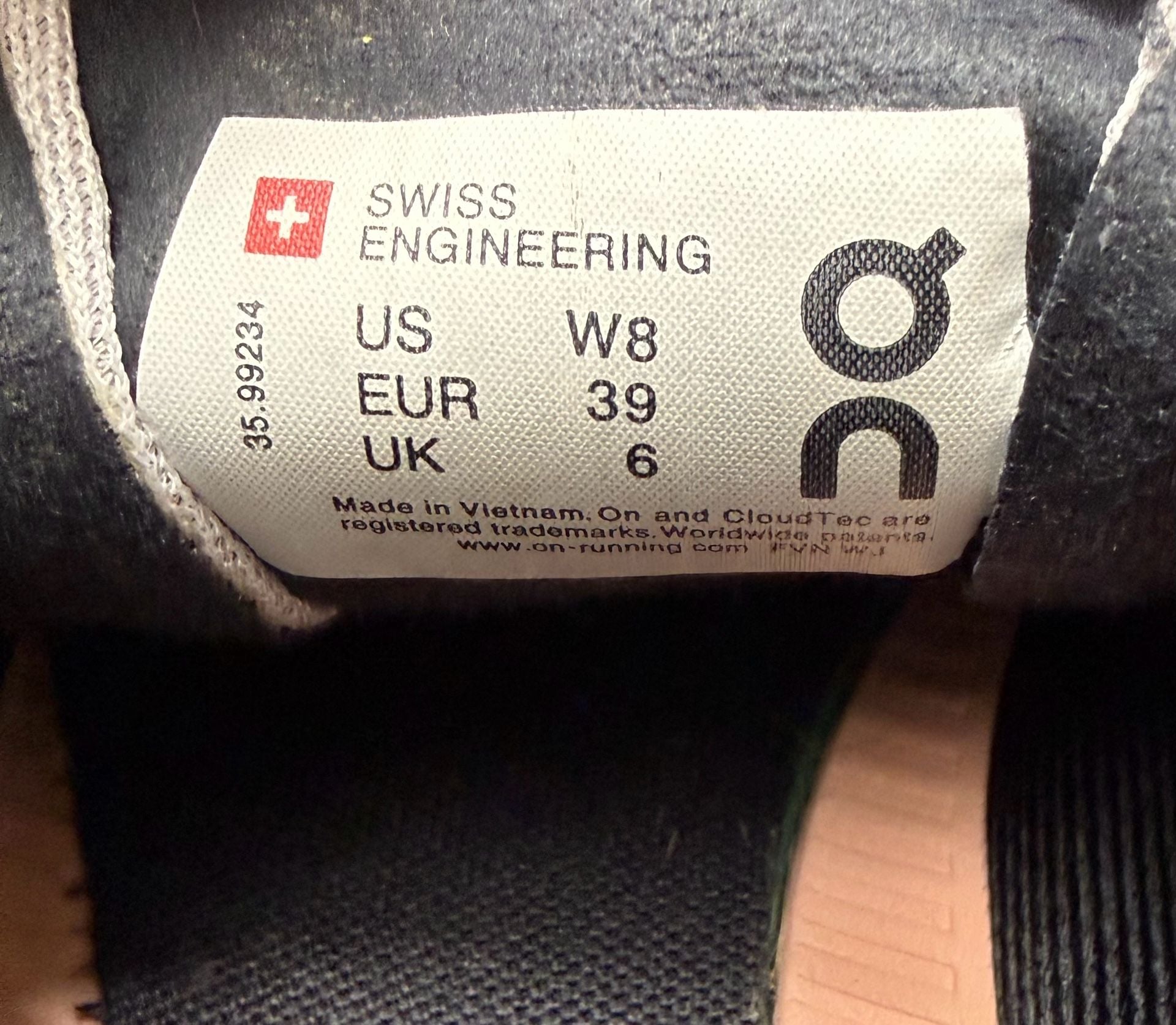 8W On Running Cloudflow Size W8 Black Gray Running Shoes 7