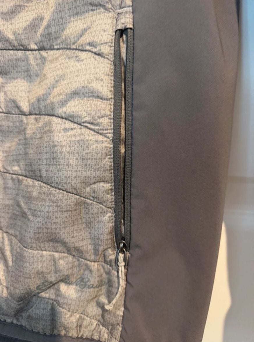 Eddie Bauer Hooded Jacket Size S Gray Quilted Full Zip 4