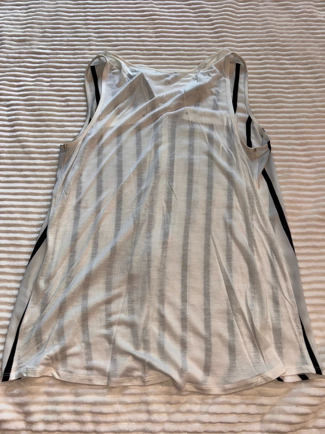 Express Striped Blouse Size L Black White Sleeveless V-Neck Top 5