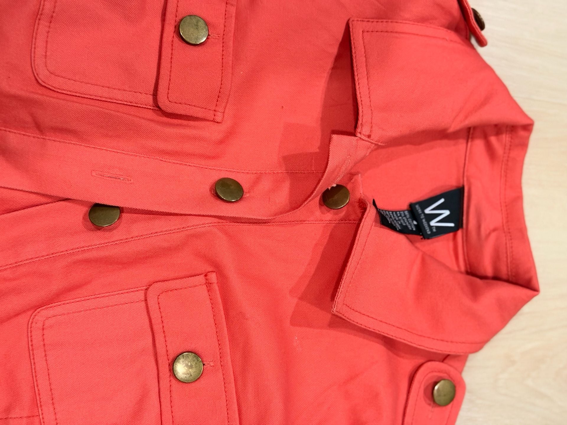 Work to Weekend Jacket Size 4 Coral Cotton Blend Peplum Utility 6