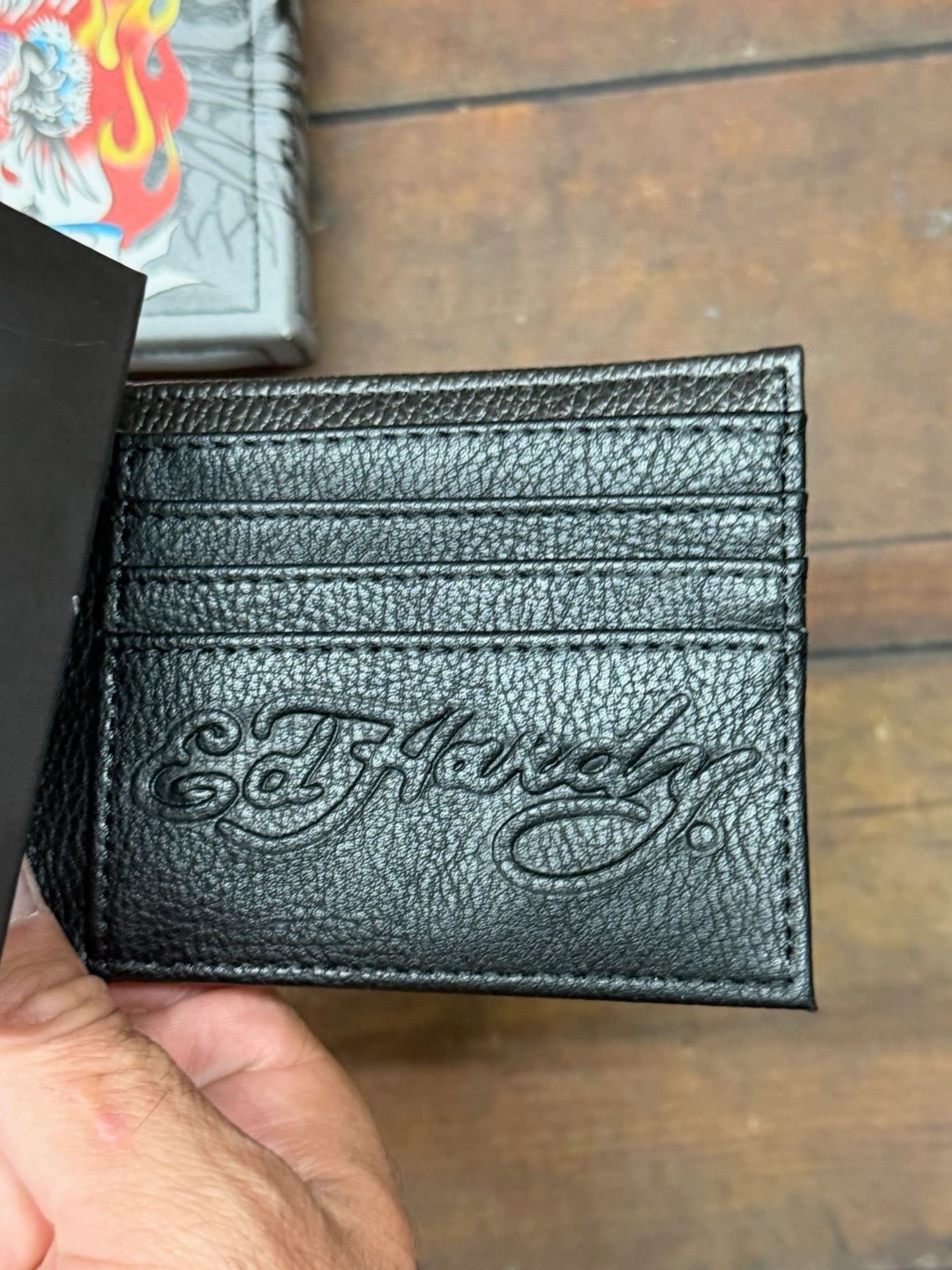 Ed Hardy Black Tiger Graphic Bifold Wallet With Box New 6