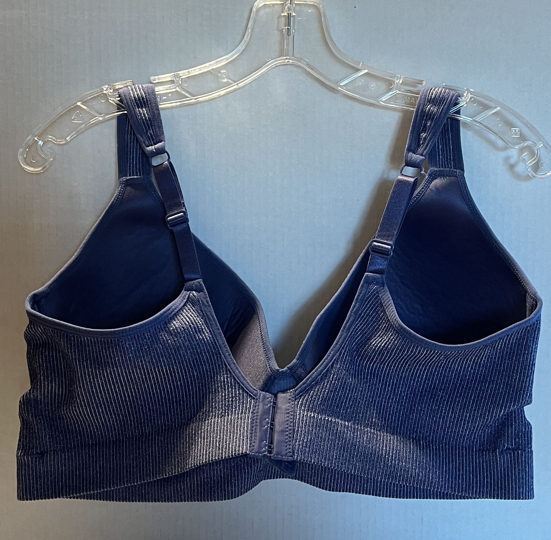 IZOD Comfort Bra Size 3X Blue Ribbed Wireless 3