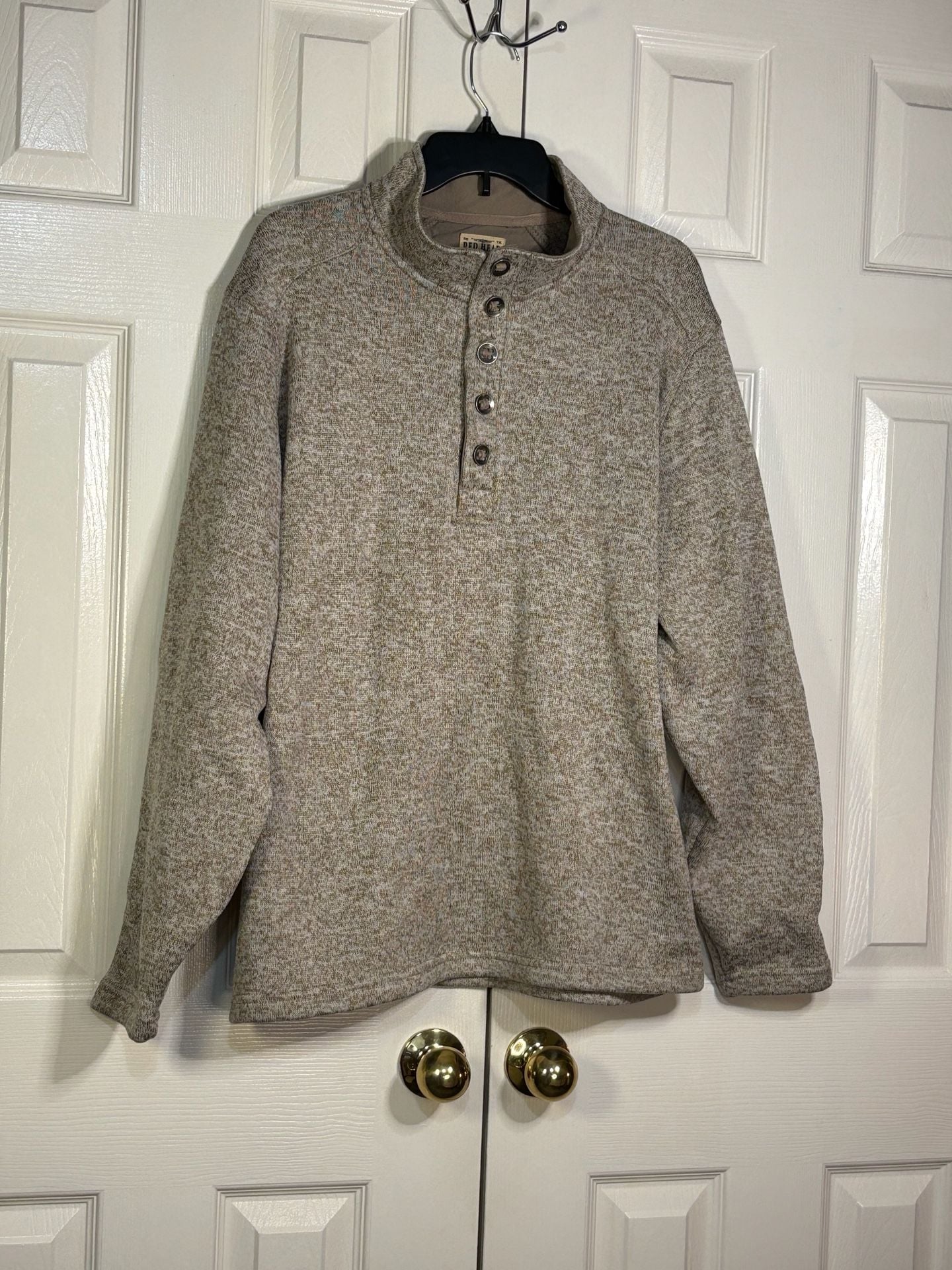 RedHead Brand Co. Button Henley Sweater Size XL Brown Heather Long Sleeve 4