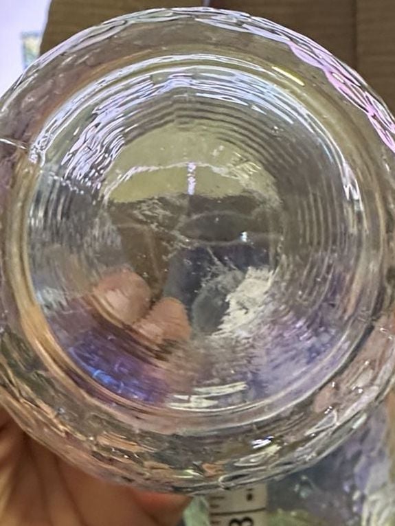 Set of 4 Iridescent Hammered Glass Tumblers 5.5 Inch 7