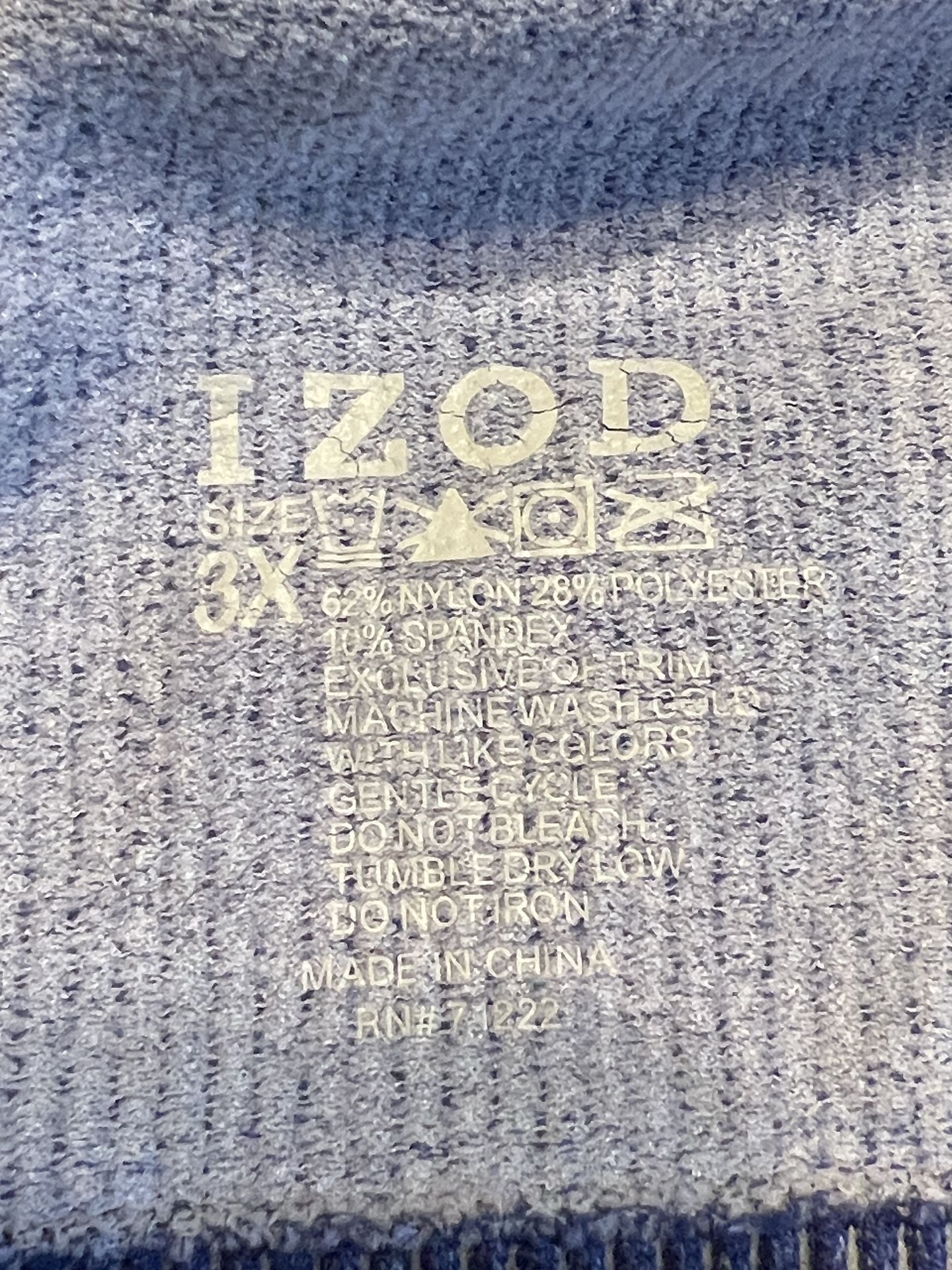 IZOD Comfort Bra Size 3X Blue Ribbed Wireless 4
