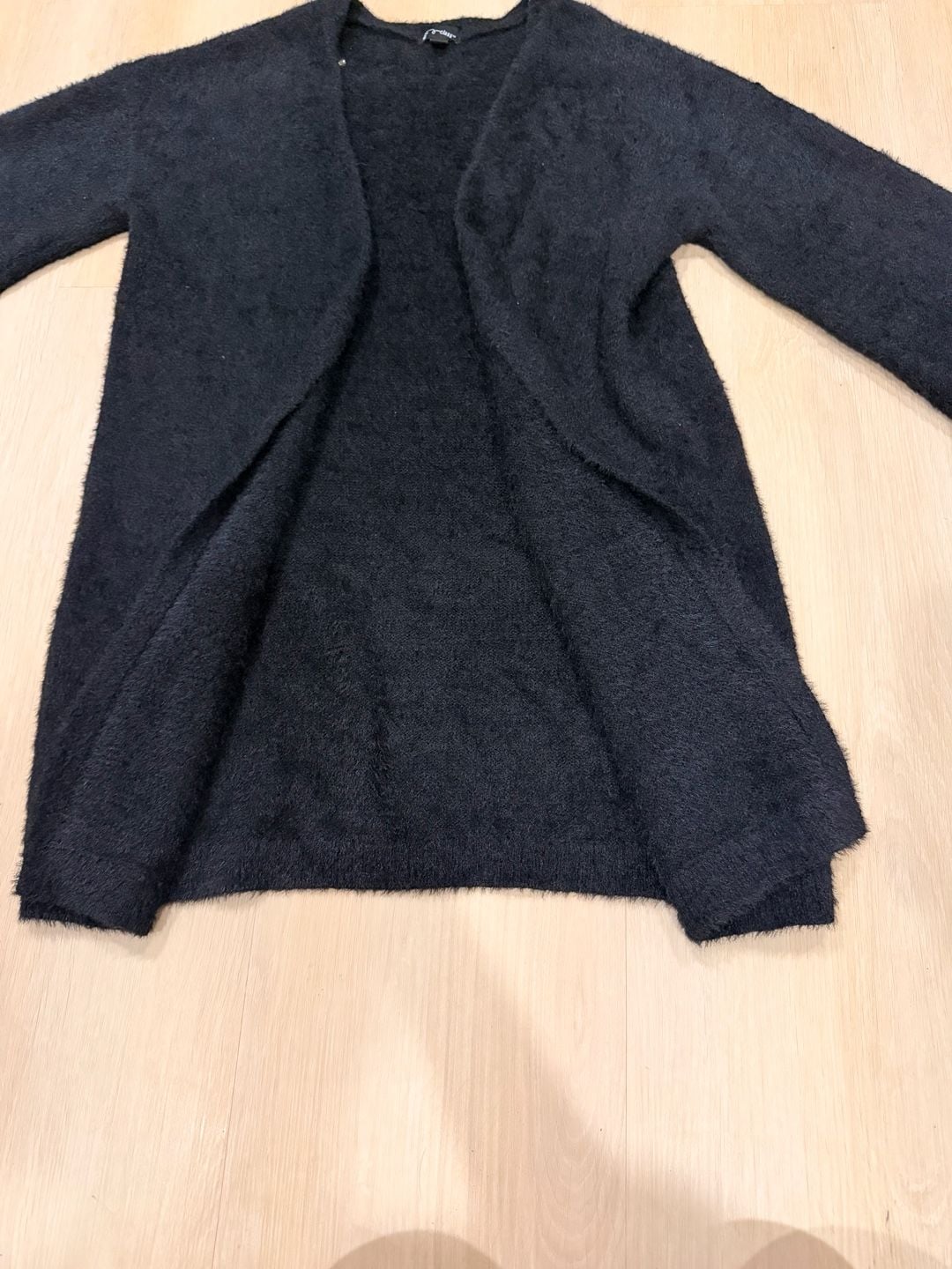 Art Class Black Fuzzy Cardigan Sweater Size XL 4
