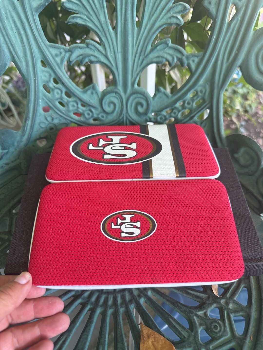 NFL San Francisco 49ers Metal Frame Clutch Wallet Red Mesh 5