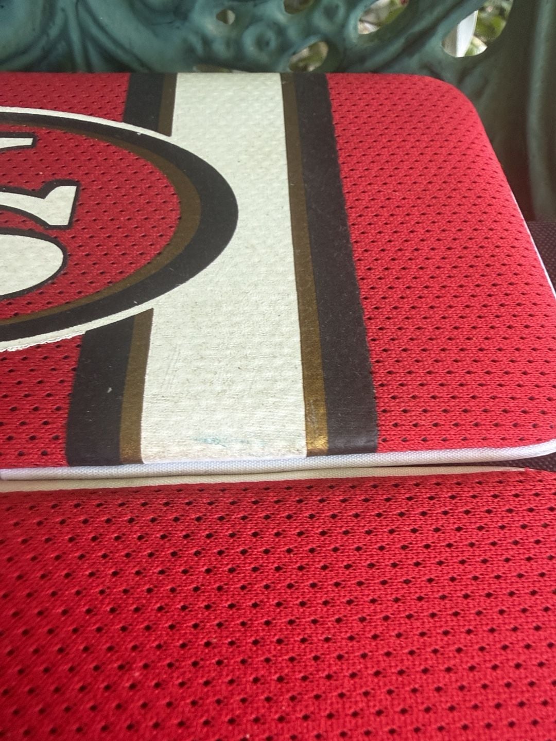 NFL San Francisco 49ers Metal Frame Clutch Wallet Red Mesh 6