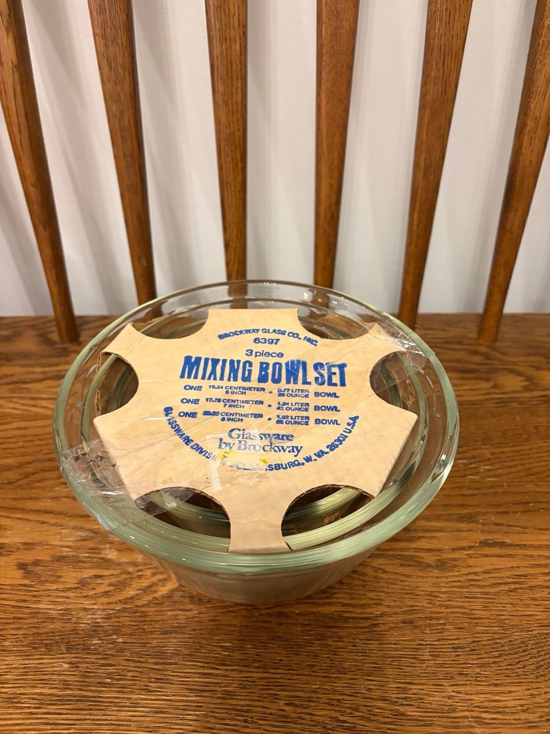 Brockway Glass Co. 3-Piece Mixing Bowl Set 6397 New with Tags 1