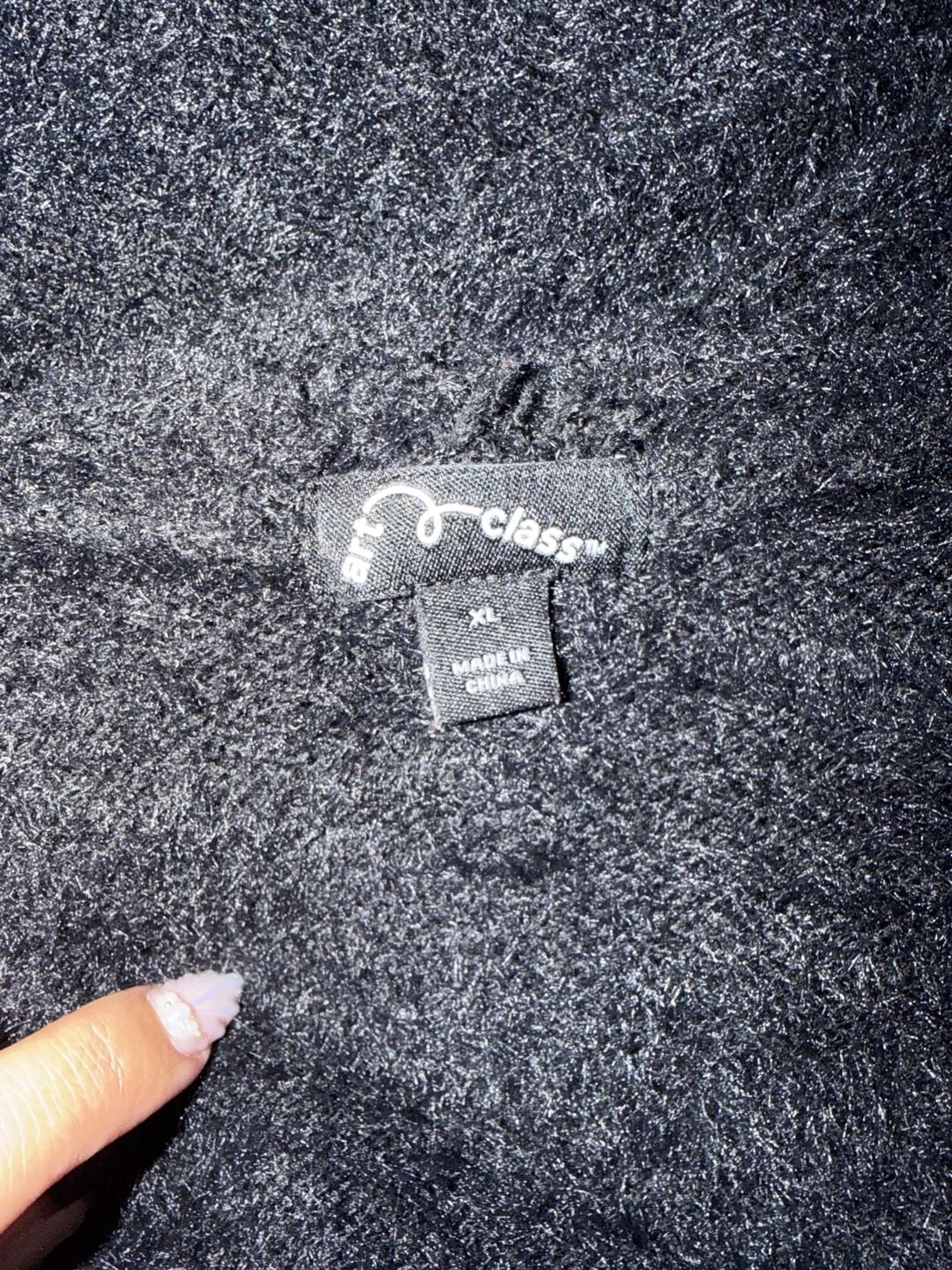 Art Class Black Fuzzy Cardigan Sweater Size XL 6