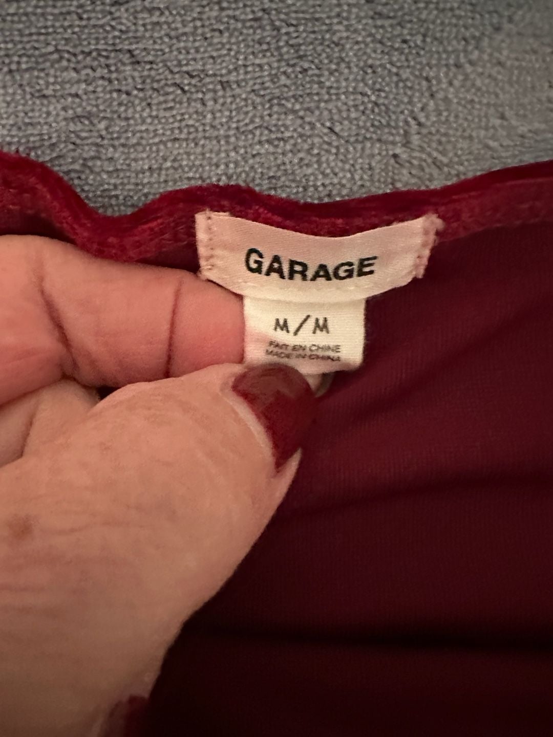 Garage Crushed Velvet Tube Dress Size M Red Strapless Mini 4
