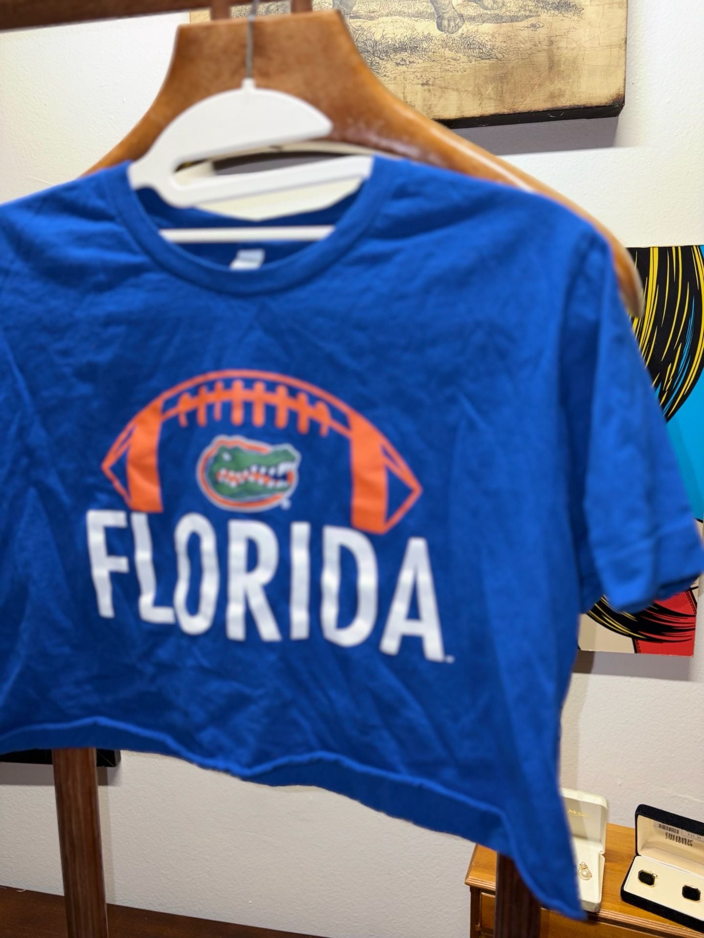Florida Gators T-Shirt Youth XL Blue Graphic Custom Crop Tee 3