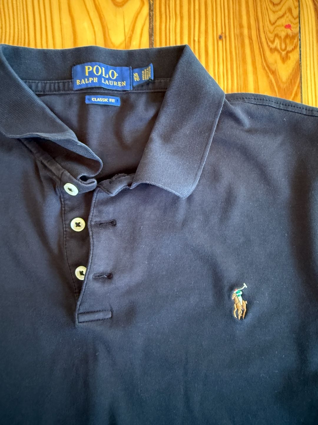 Polo Ralph Lauren Long Sleeve Polo Shirt XL Navy Classic Fit 3