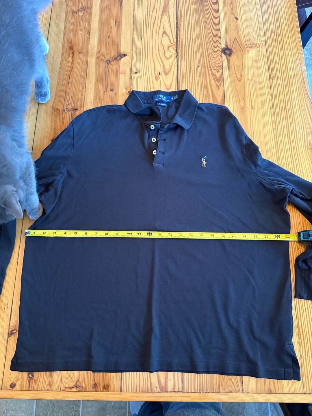Polo Ralph Lauren Long Sleeve Polo Shirt XL Navy Classic Fit 6