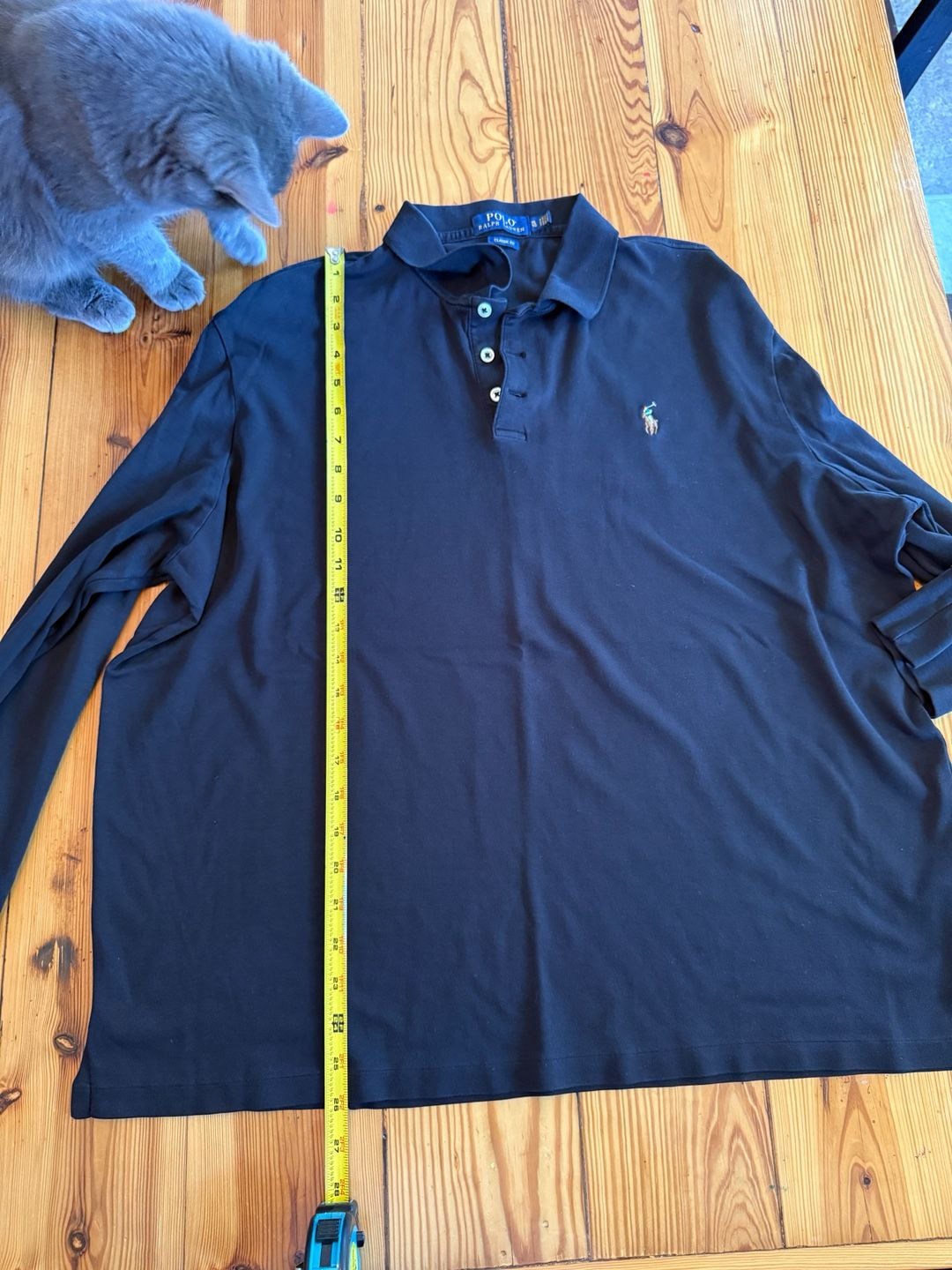 Polo Ralph Lauren Long Sleeve Polo Shirt XL Navy Classic Fit 7