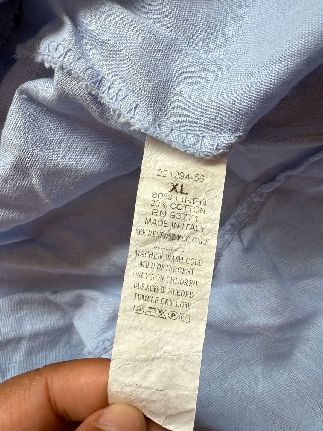 Cristina Vergani Linen Dress Blue Size XL 4