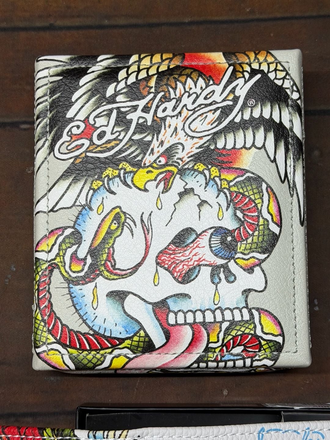 Ed Hardy GF97628EHQA Skull And Rose white Wallet With Box 3