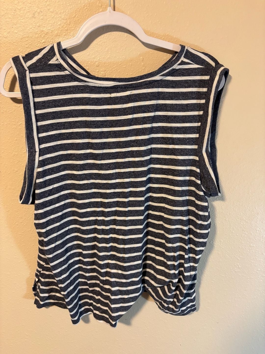 maurices Striped Tank Top Size XL Blue White Sleeveless Cotton Blend 2
