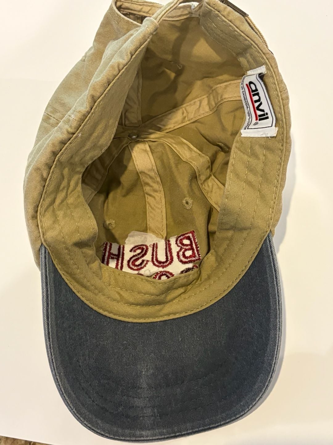 Anvil Bush 2004 Campaign Hat Cap Tan Blue Cotton 4