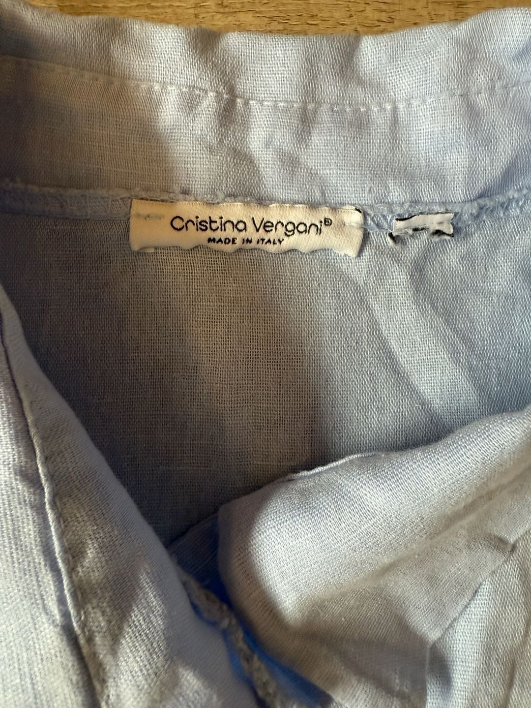 Cristina Vergani Linen Dress Blue Size XL 3