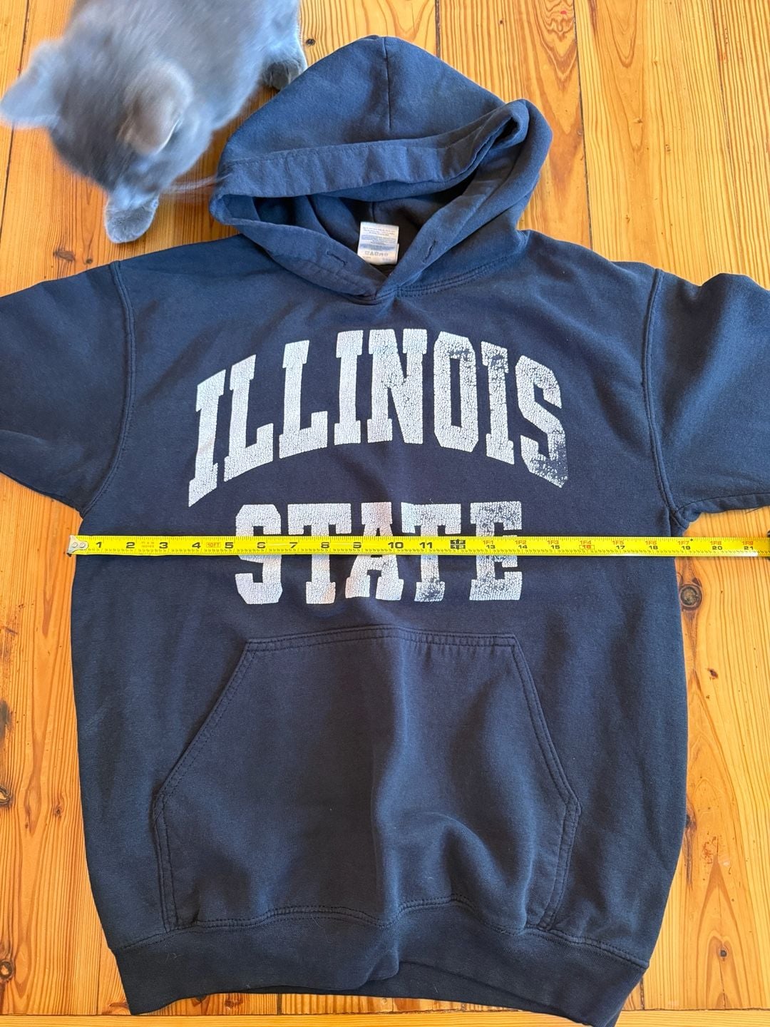 Gildan Illinois State Heavy Blend Hoodie Navy Blue 6