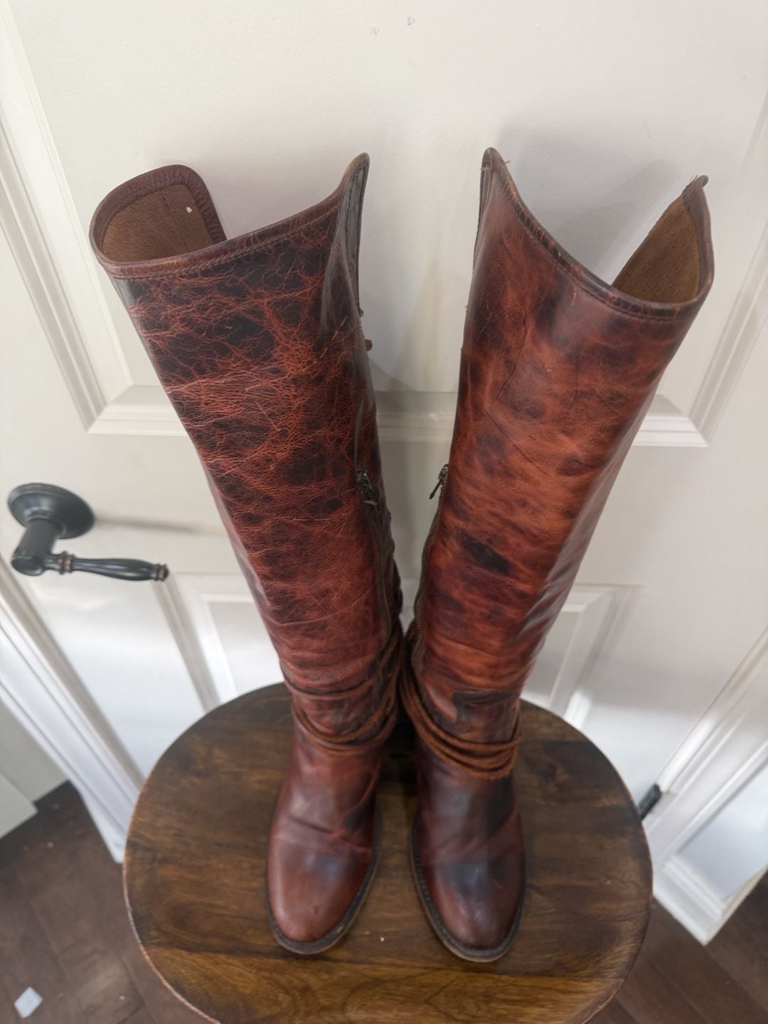 Free People Cedar Wood Tall Leather Boots Brown Size 9 3