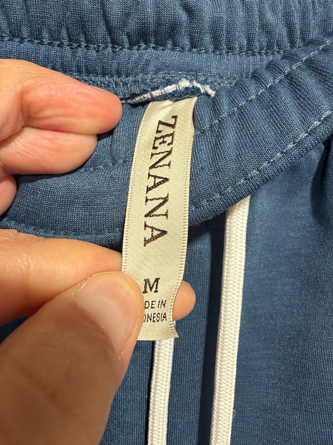 Zenana Joggers Size M Blue Drawstring Casual Sweatpants 5
