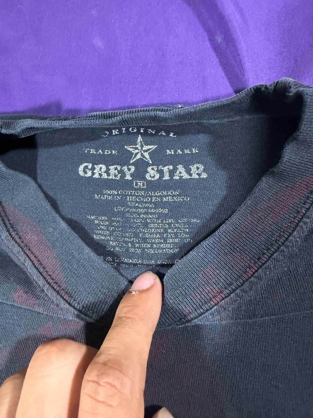 Grey Star Rock N Roll Skull Graphic T-Shirt Size M Black 3