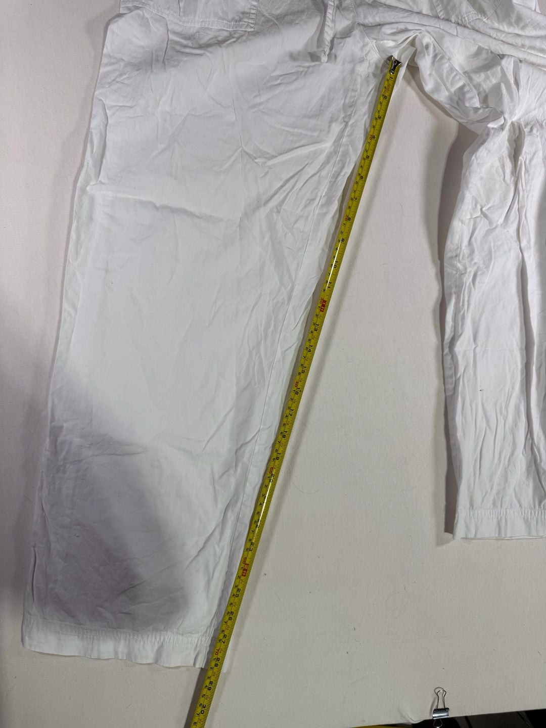 Lizsport Casual Pants Size M White Cotton Drawstring Elastic Waist 7