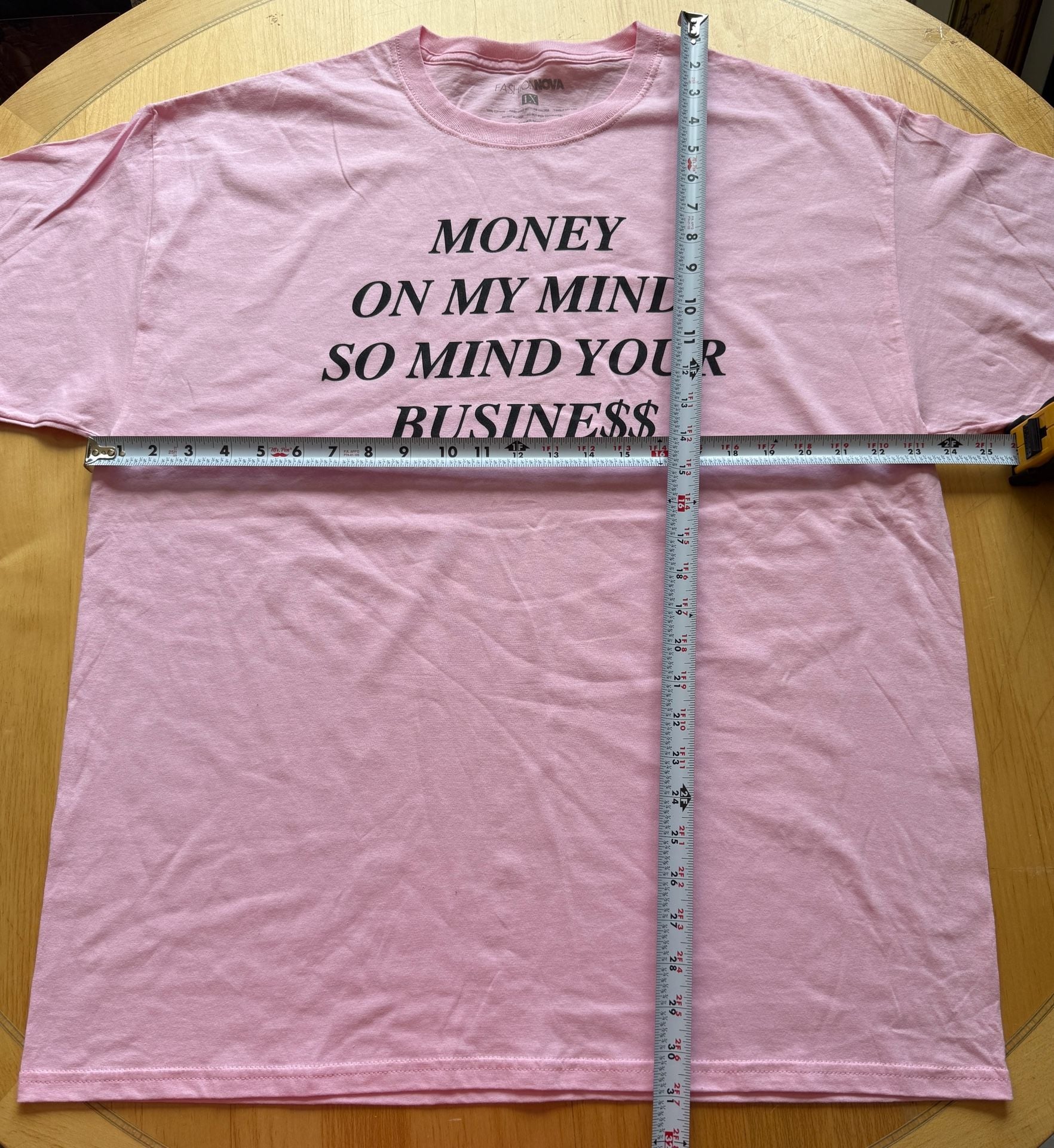 Fashion Nova Money On My Mind Graphic T-Shirt Size 1X Pink Cotton 7