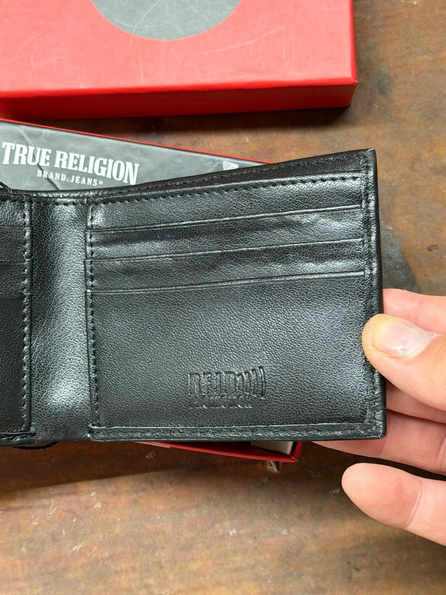 True Religion Colston Black Leather Bifold Wallet TR204292 6