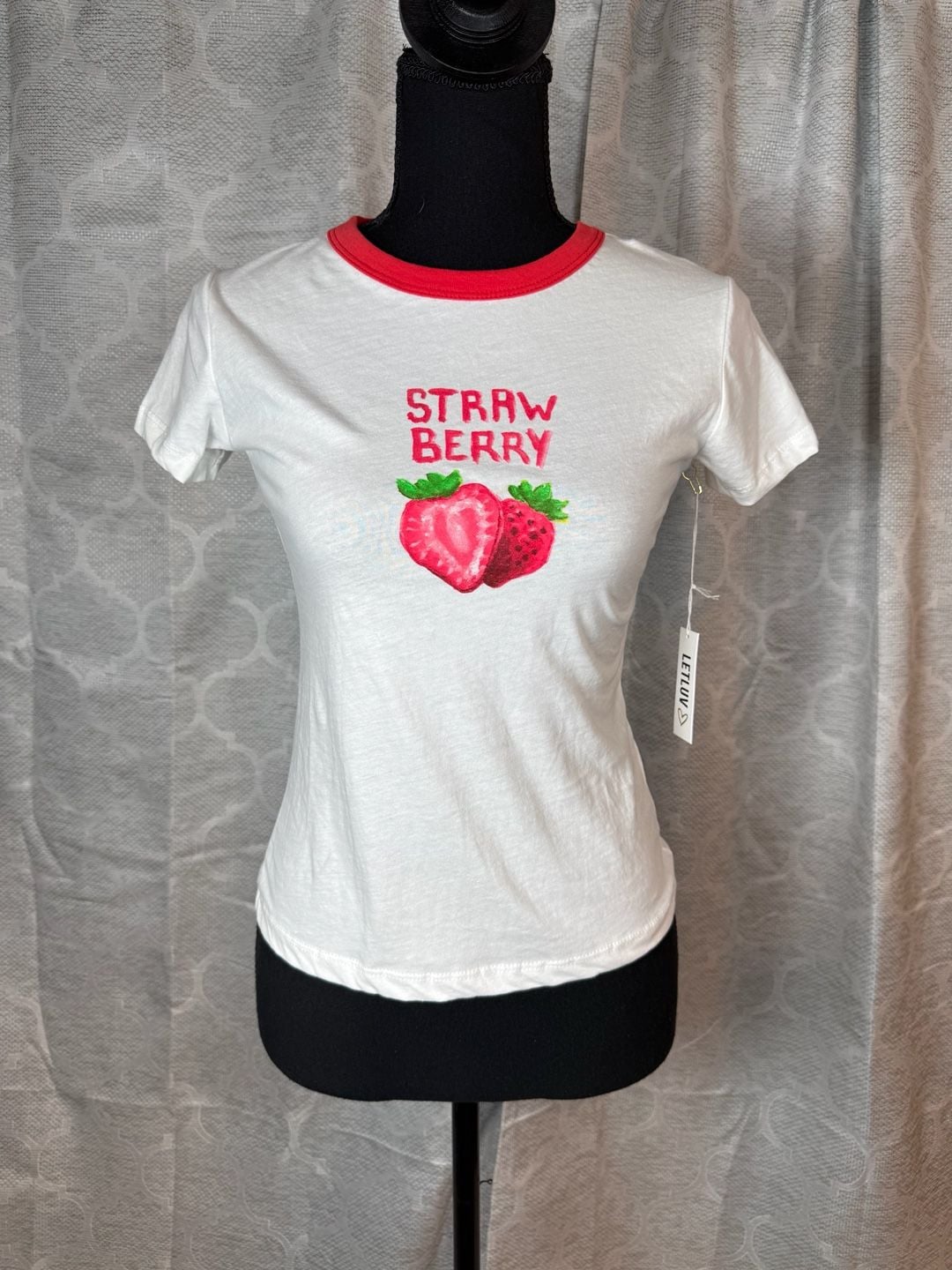 Letluv For Anthropologie Strawberry T-Shirt Size XXS 2