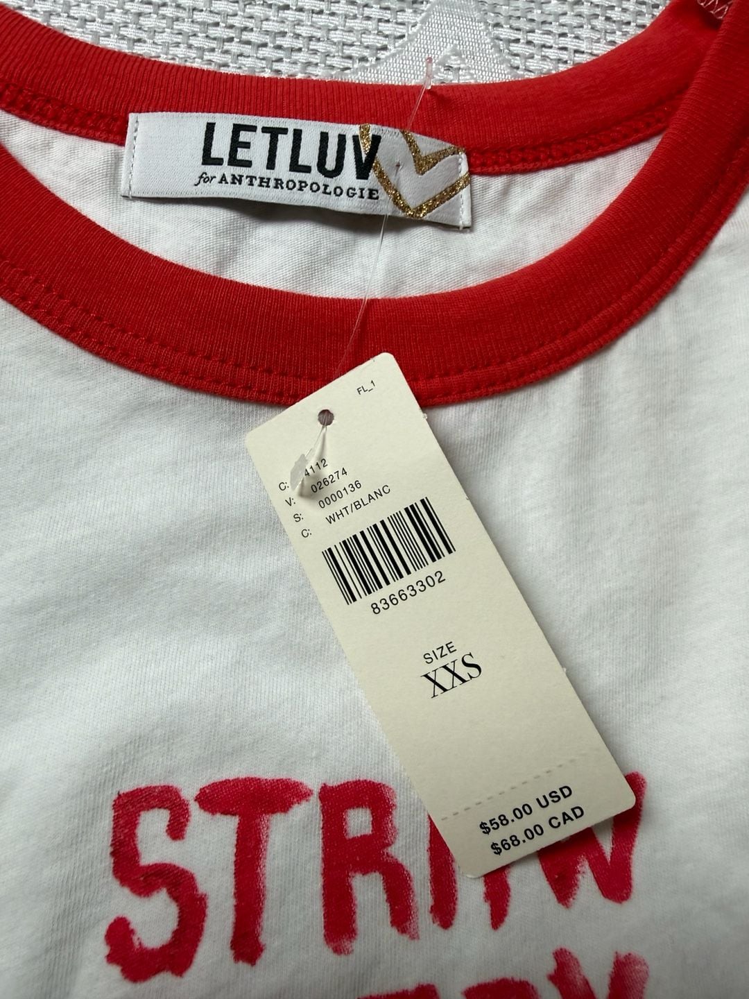 Letluv For Anthropologie Strawberry T-Shirt Size XXS 6