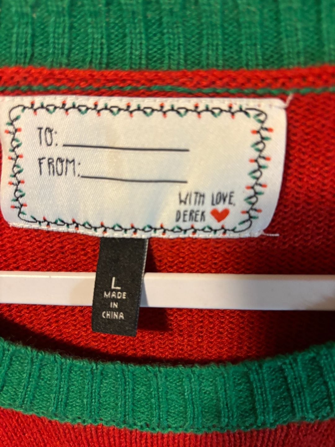 Rockin Around Christmas Tree Ugly Christmas Sweater L Red Green 5
