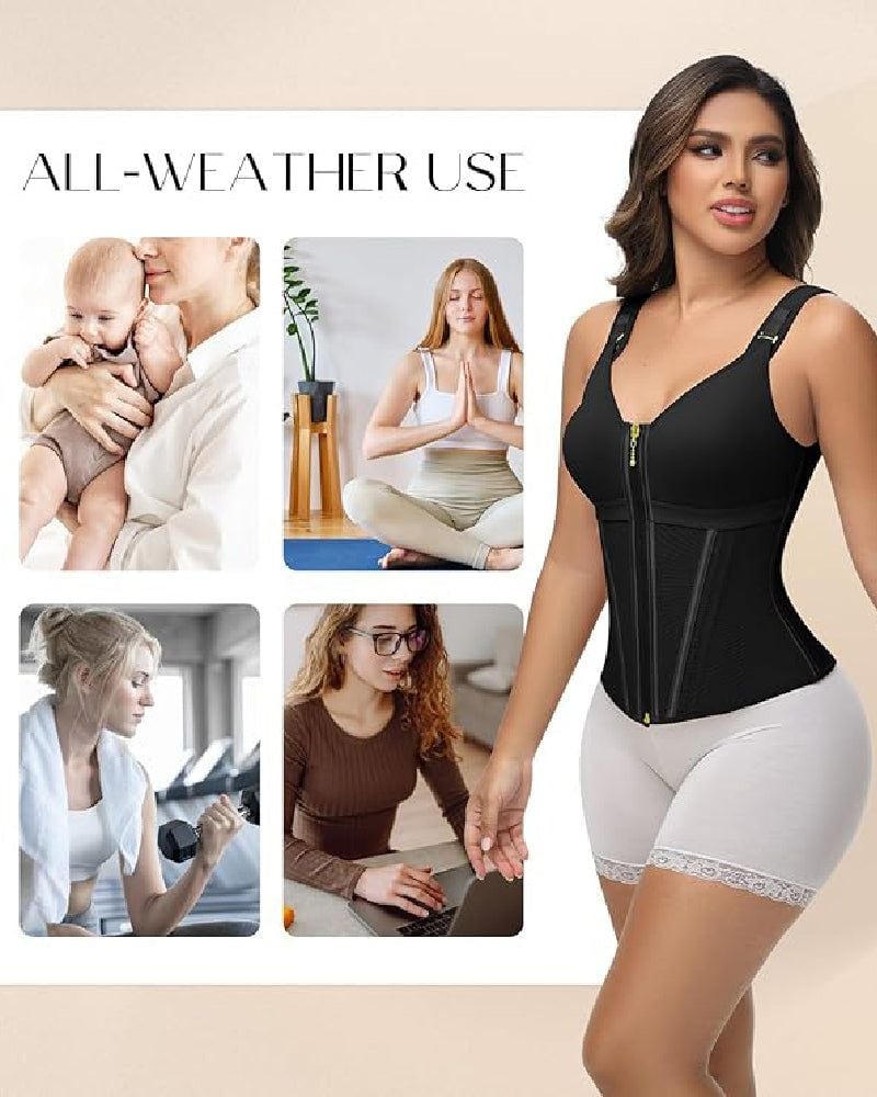 Shapshe Waist Trainer Vest Zip Front Tummy Control 4