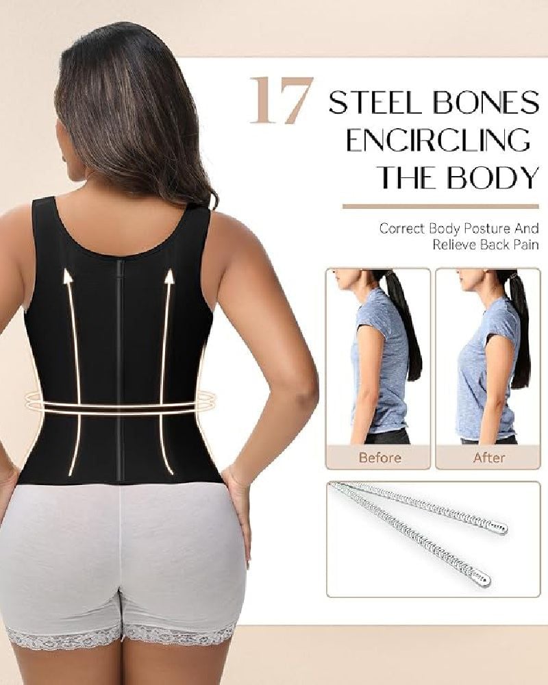 Shapshe Waist Trainer Vest Zip Front Tummy Control 7