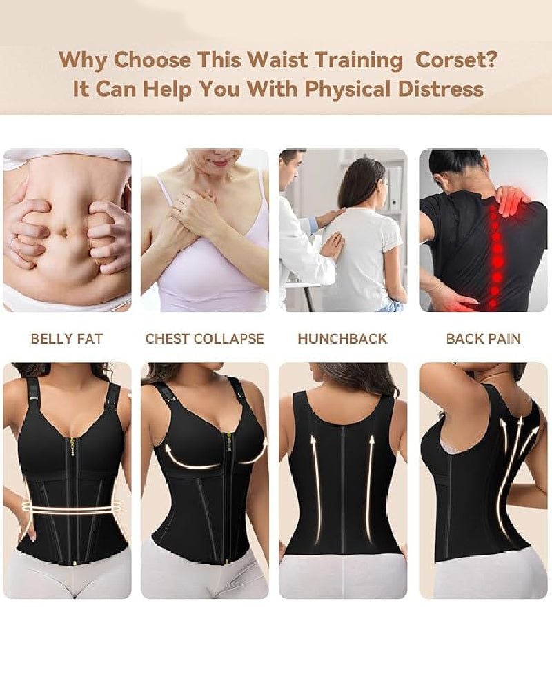 Shapshe Waist Trainer Vest Zip Front Tummy Control 8